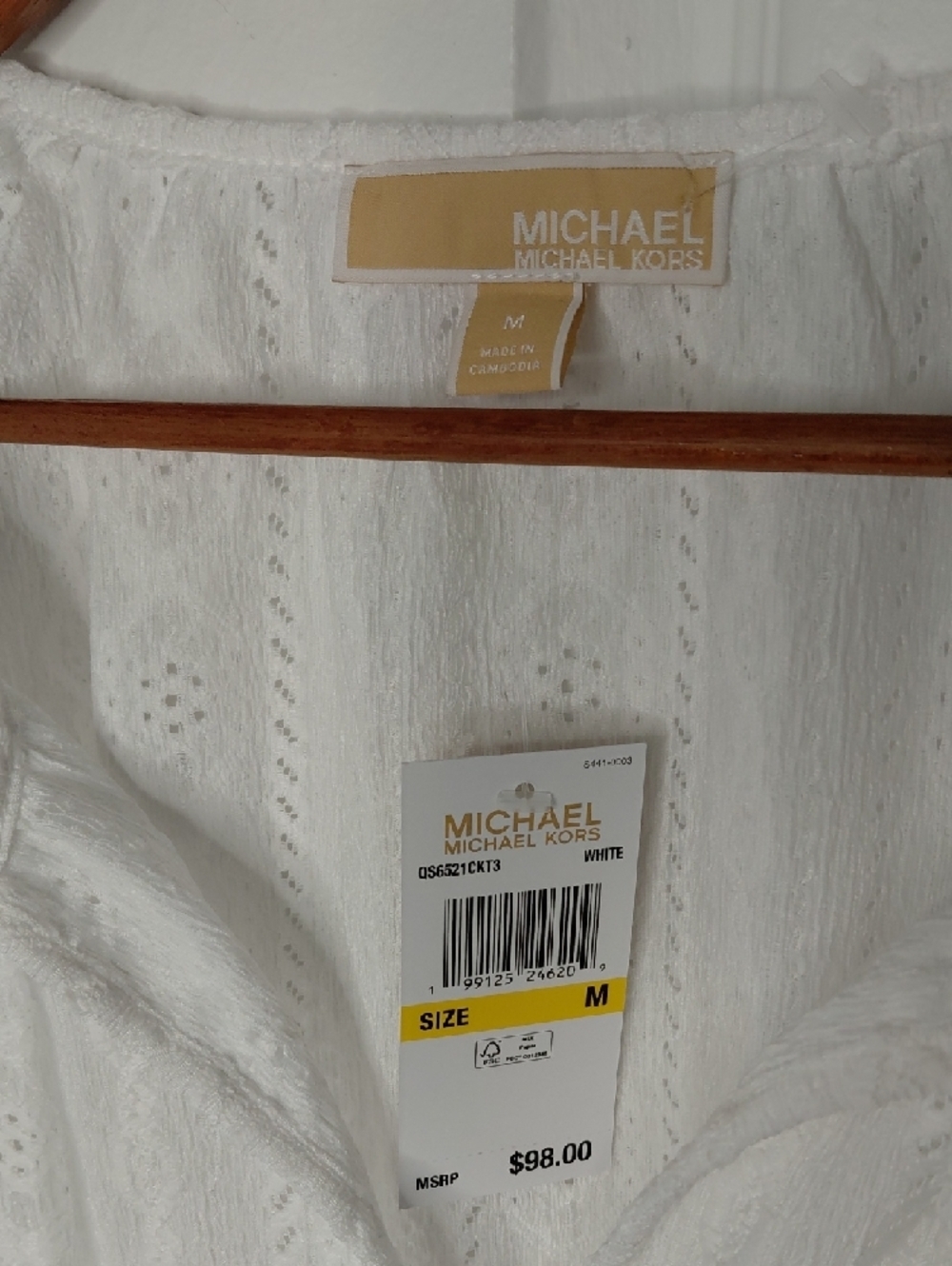 MICHAEL Michael Kors White Eyelet Tunic Blouse - Picture 4 of 5